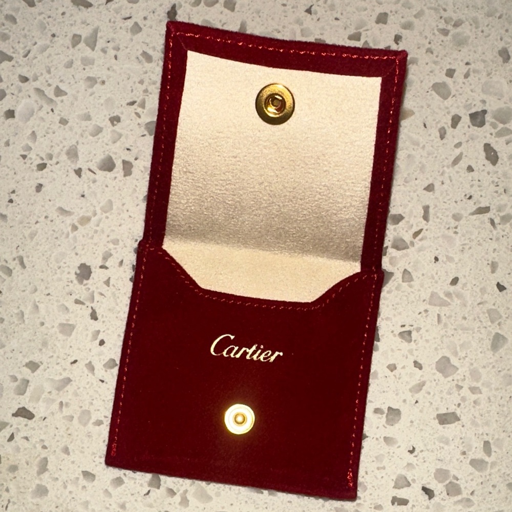 Cartier Red and Cream Velvet Pouch